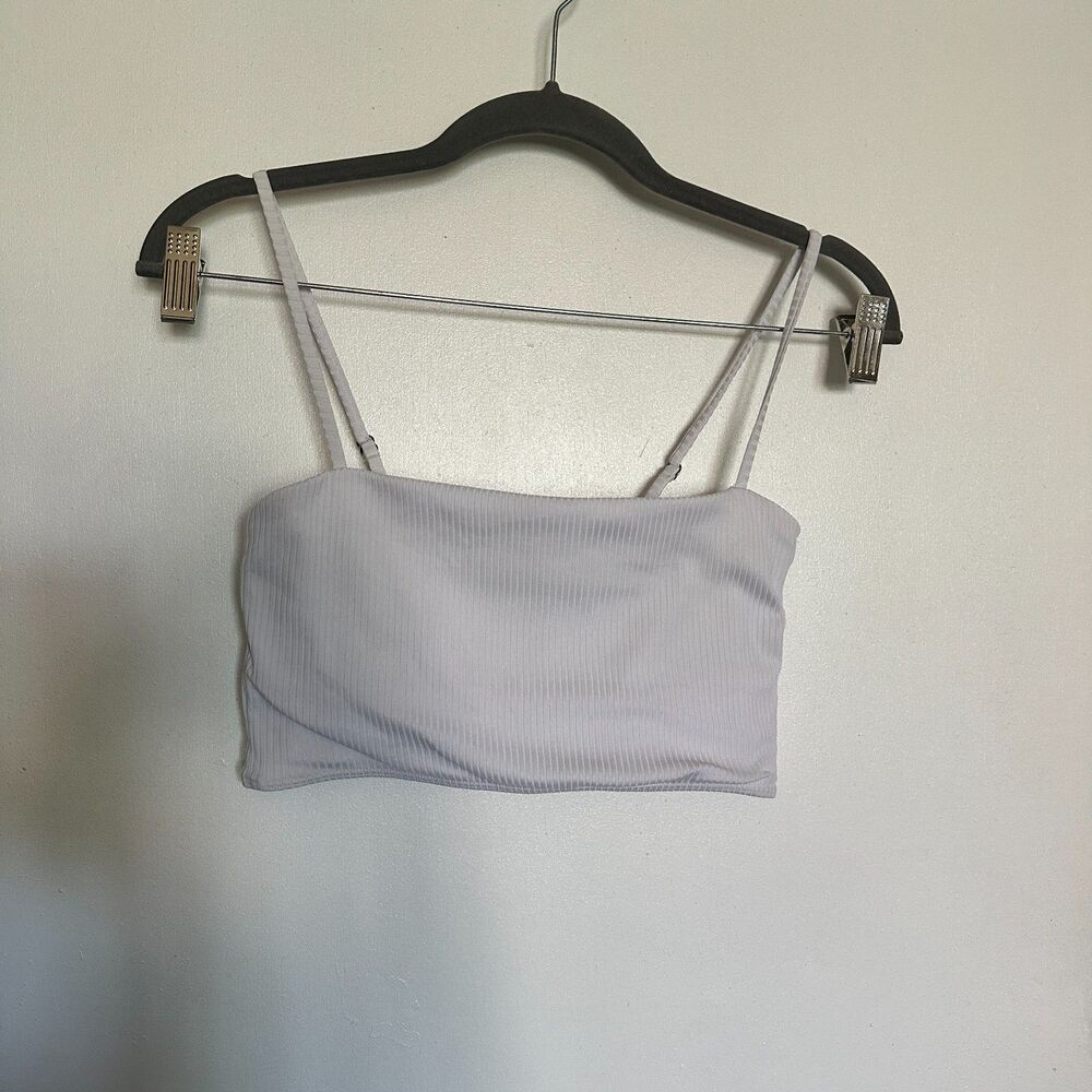 White Forever21 Cropped Tank Top W Adjustable Straps